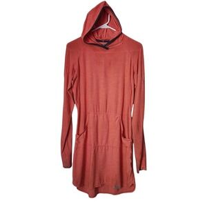 NRS Silkweight Hoodie Dress UPF 50 Sun Hoodie Fishing Coral Size S